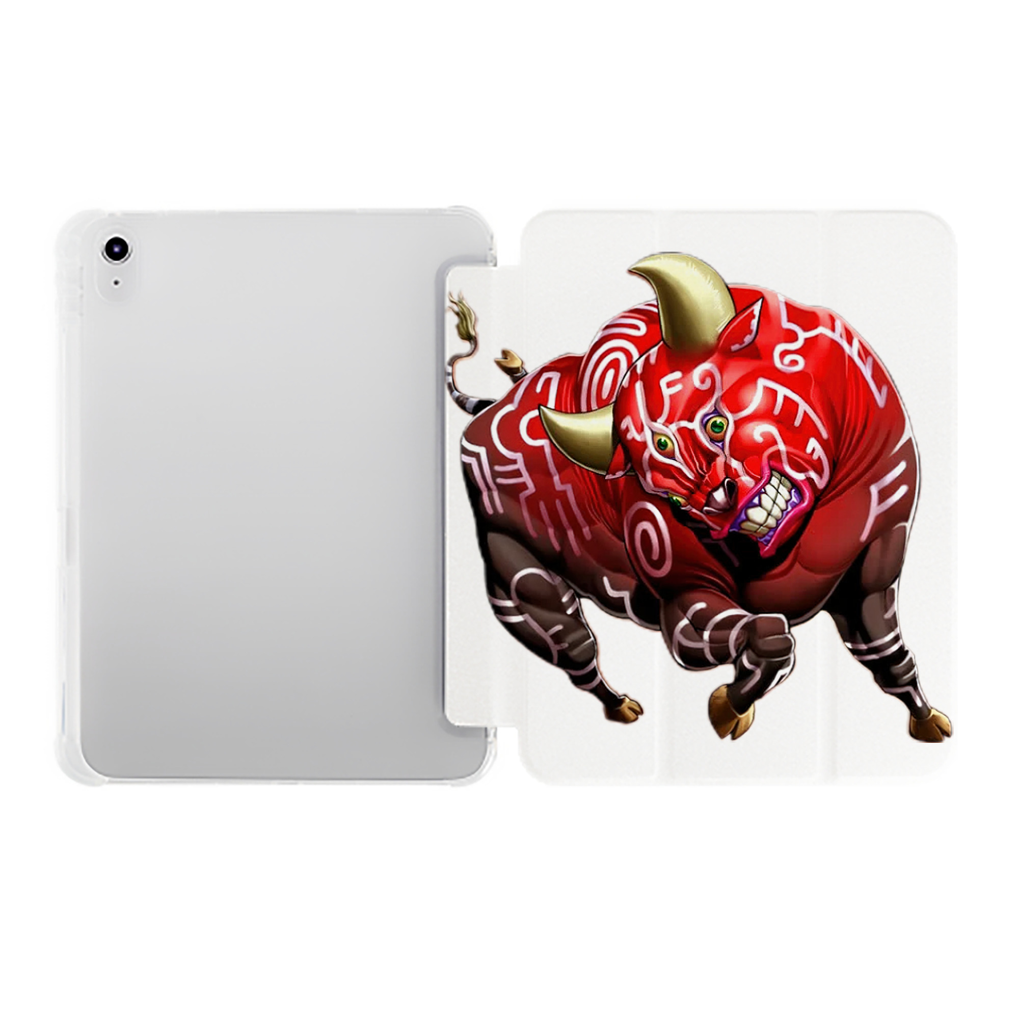 （画像用） 遊☆戯☆王 Yu-Gi-Oh! IPad ケース ペン収納付き 三つ折りスタンド PUレザー×シリコン 対応機種9.5/10.5/10.9インチ